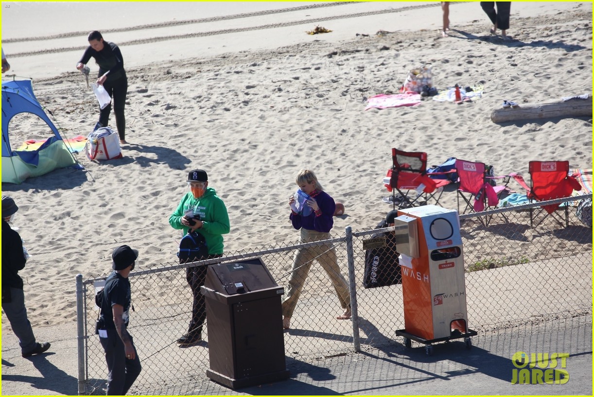 miley cyrus filming new music video at beach 105