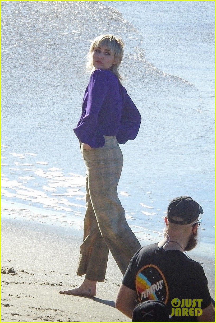 Full Sized Photo of miley cyrus filming new music video at beach 13 ...