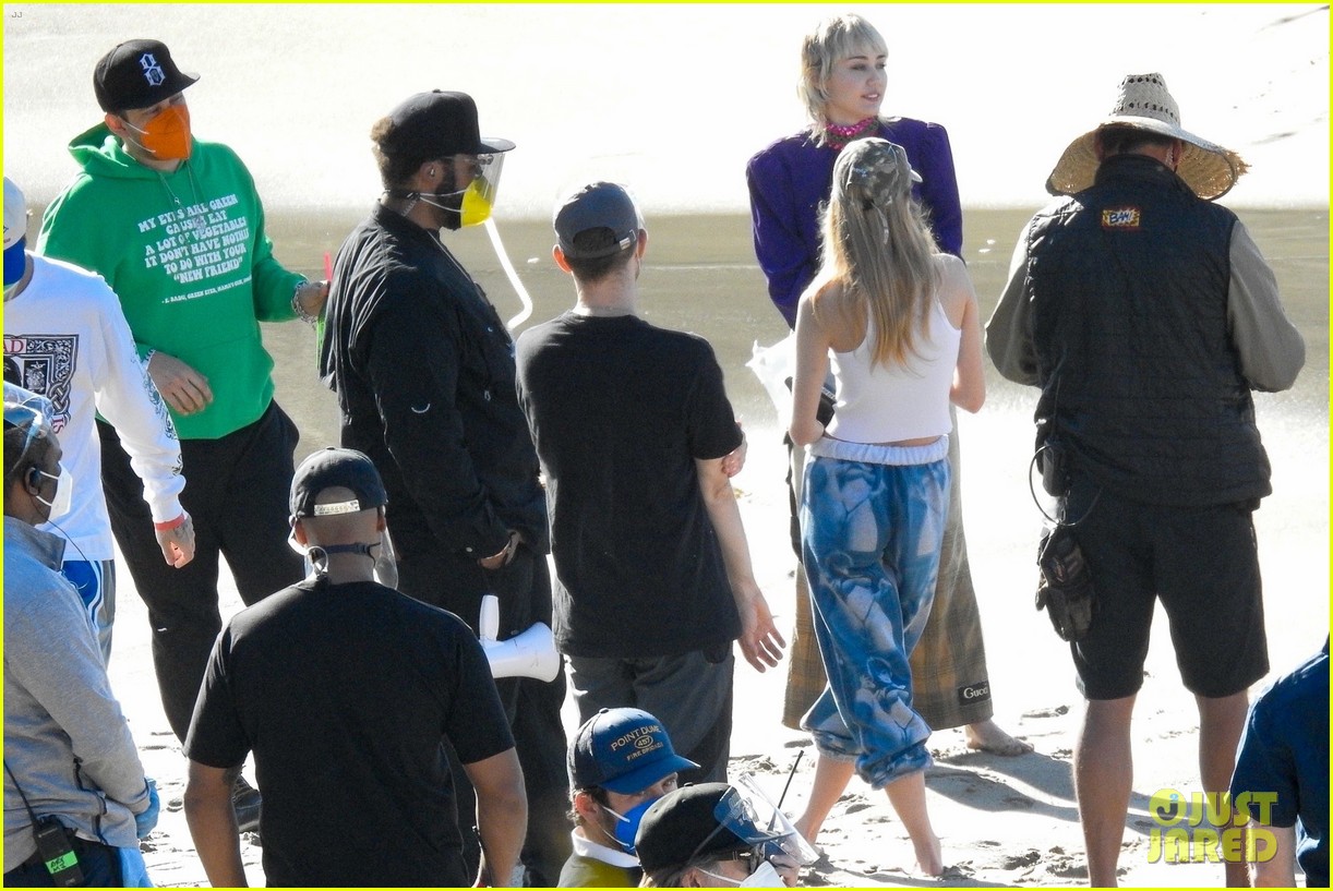 miley cyrus filming new music video at beach 38