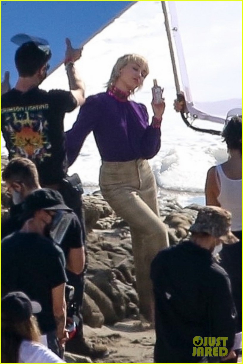 miley cyrus filming new music video at beach 48