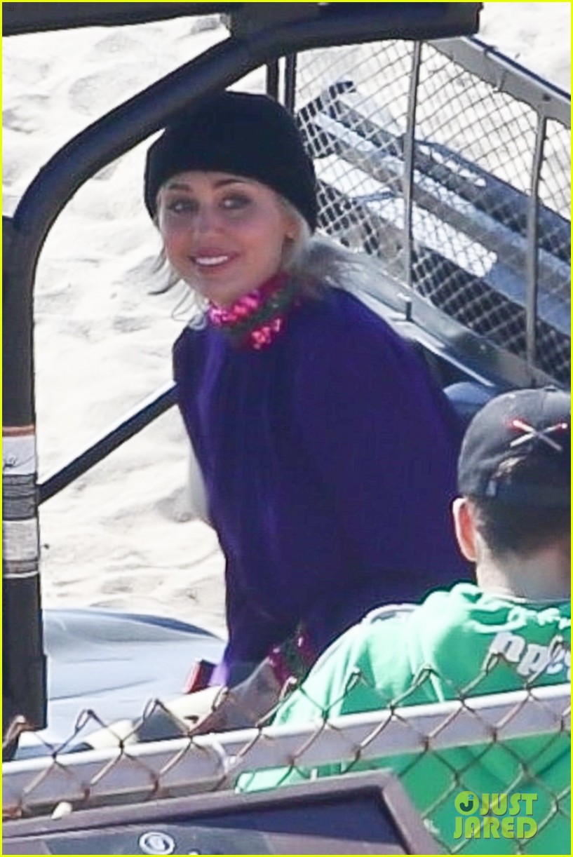 miley cyrus filming new music video at beach 51
