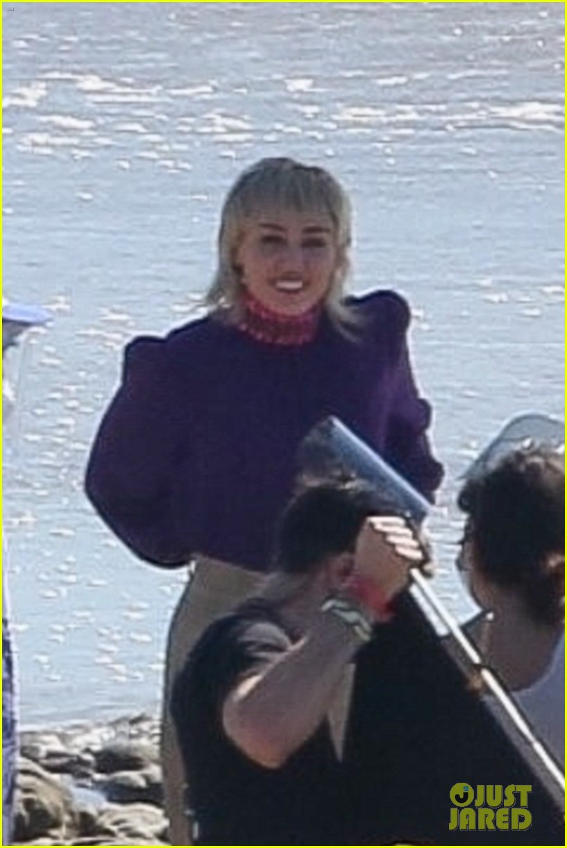 miley cyrus filming new music video at beach 56