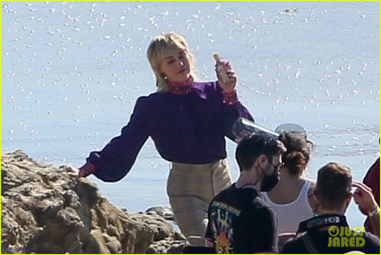 miley cyrus filming new music video at beach 87