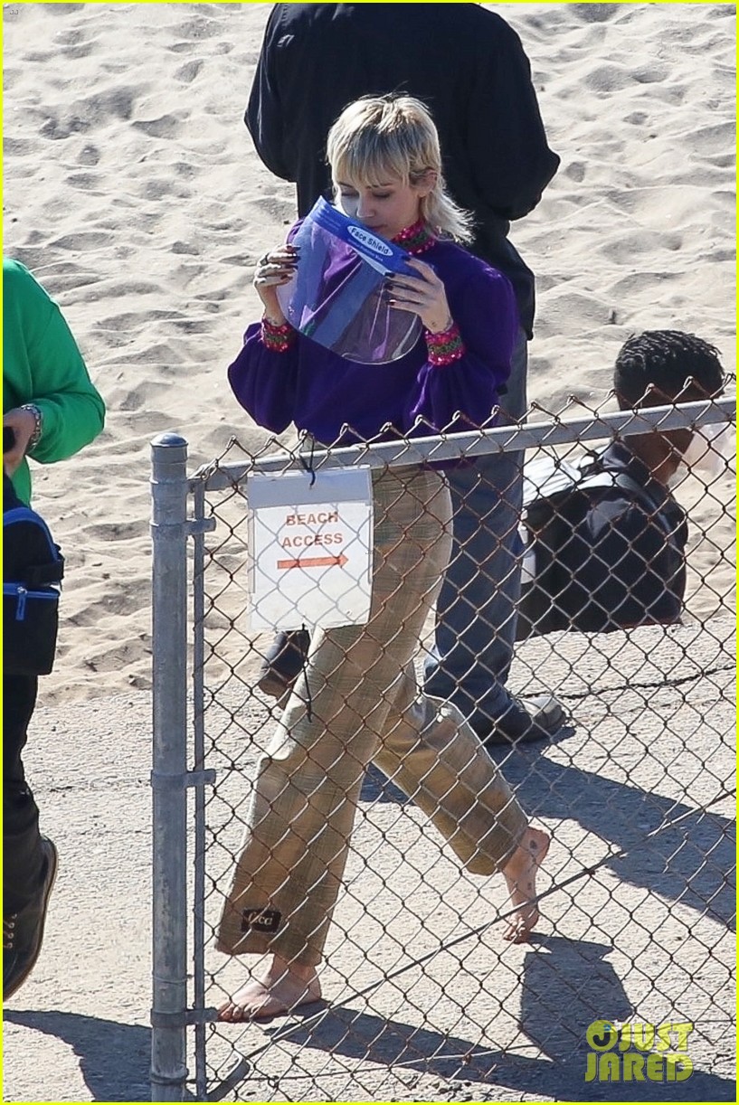 miley cyrus filming new music video at beach 98