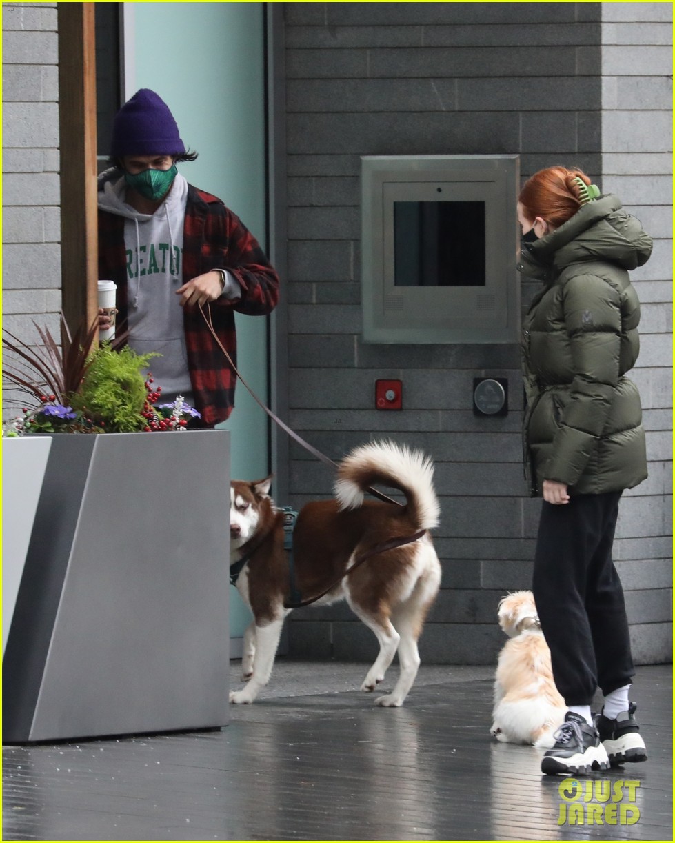 madelaine petsch charles melton cross paths while walking their dogs over the weekend 03