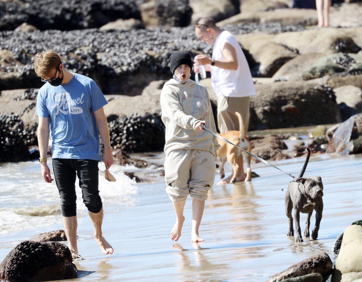 billie eilish beach outing with dogs brother 07