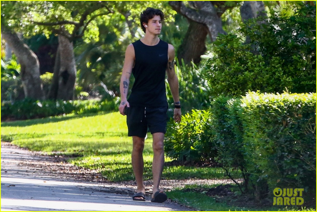 shawn mendes goes for a walk while camila cabello hangs at home 14