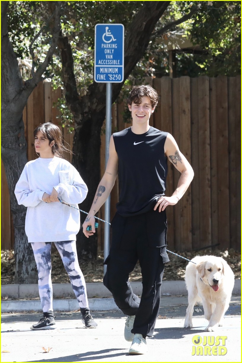 shawn mendes camila cabello hiking with their dog 05