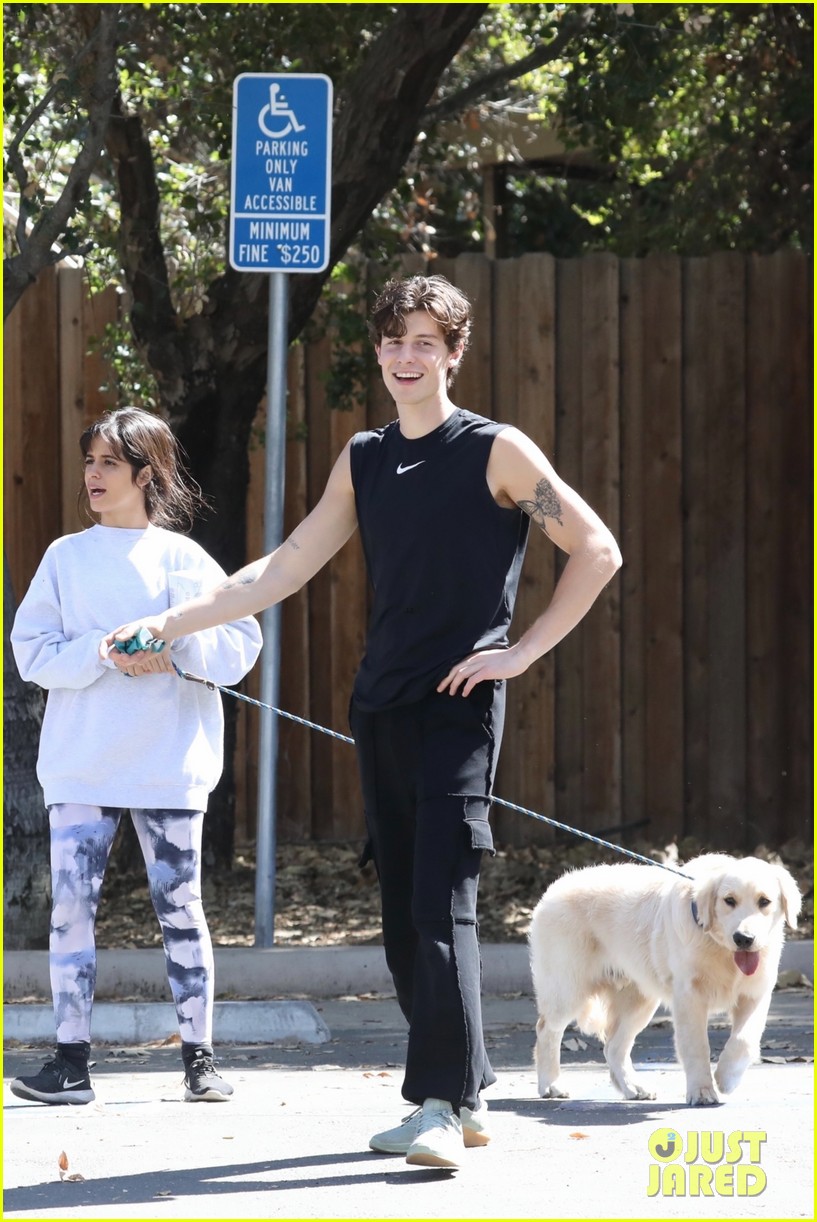shawn mendes camila cabello hiking with their dog 16