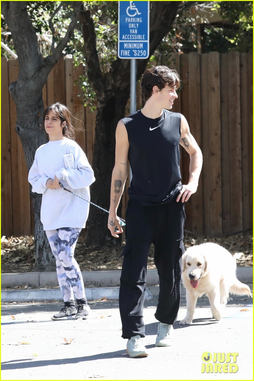 shawn mendes camila cabello hiking with their dog 17
