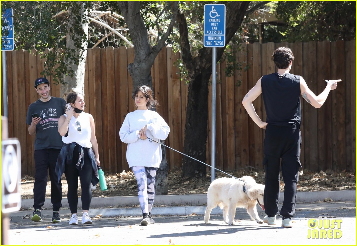 shawn mendes camila cabello hiking with their dog 36
