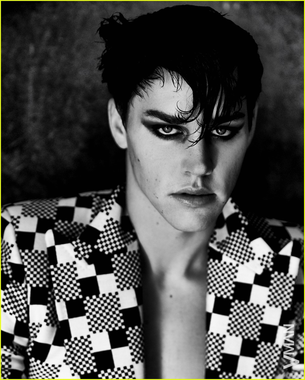 noah beck wears fishnets and heels for vman magazine cover 05