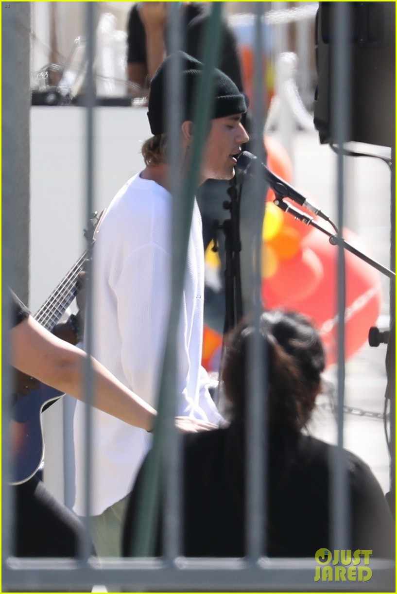 justin bieber performs at school after night out with hailey bieber 17
