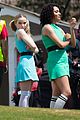 dove cameron chloe bennett yana perault get into character on first day of powerpuff 09