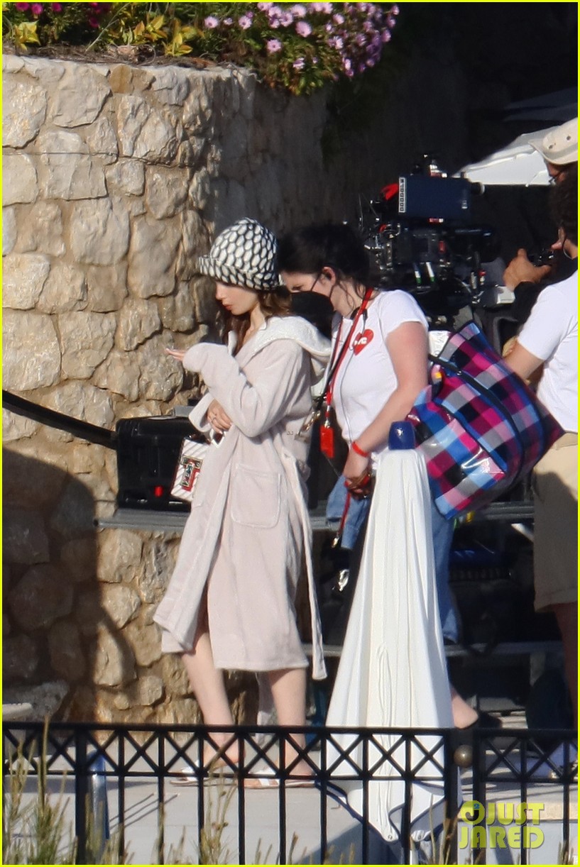 lily collins shooting emily in paris season two 34