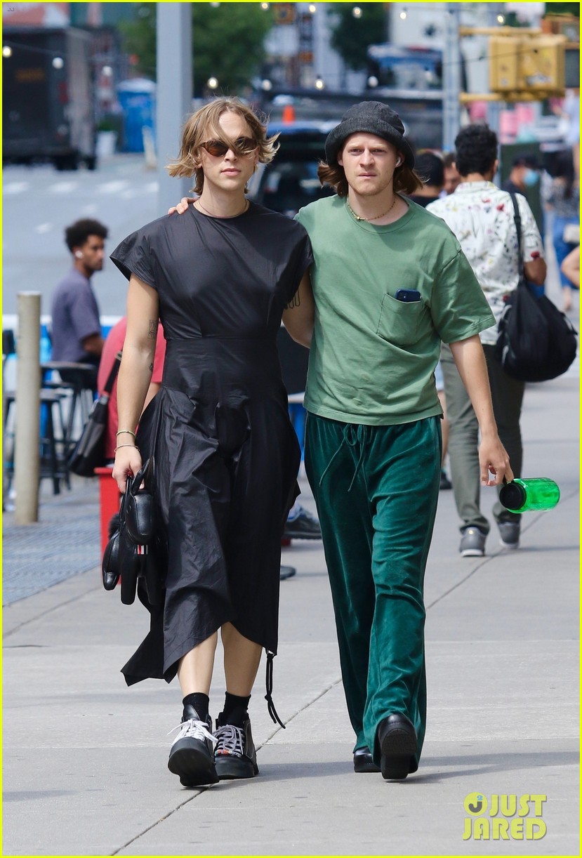 tommy dorfman lucas hedges wrap their arms around each other in nyc 14