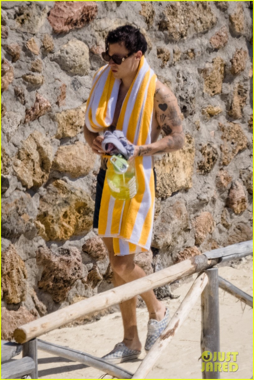 harry styles showers shirtless in italy 24