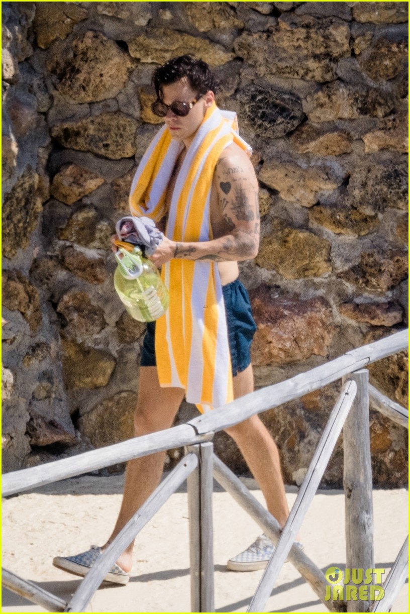 harry styles showers shirtless in italy 25