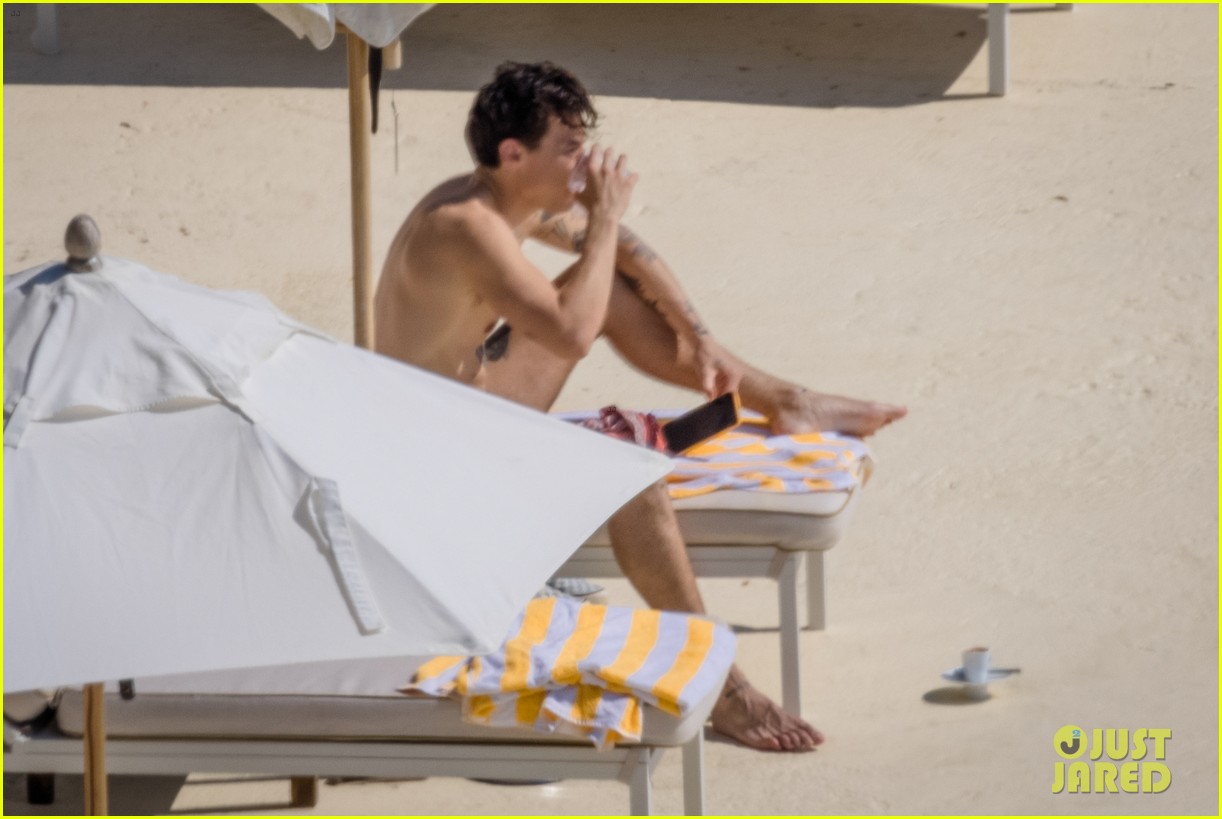 harry styles showers shirtless in italy 30