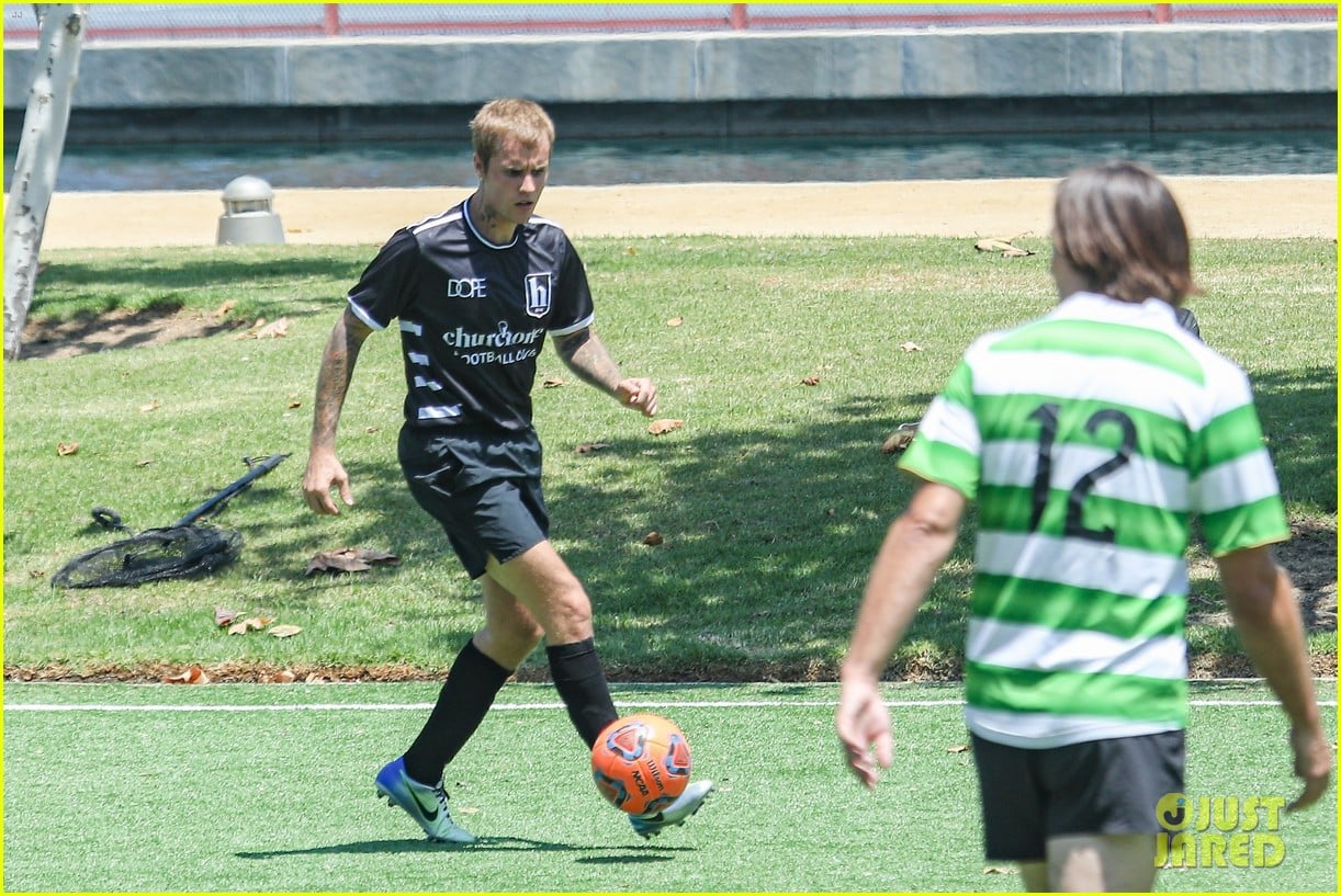 justin bieber plays soccer with friends 24