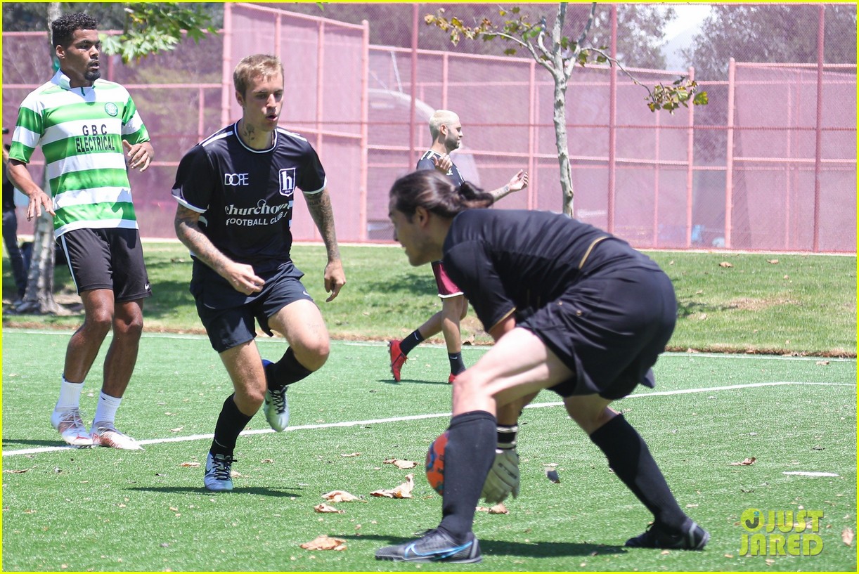 justin bieber plays soccer with friends 58