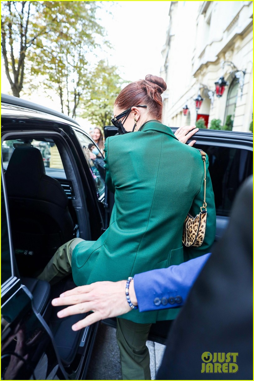 gigi hadid 50 shades of green day out in paris 16