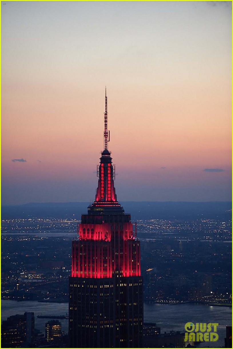 darby camp and clifford costars light the empire state building red 03