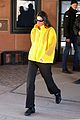 kendall jenner yellow hoodie jet out aspen 01