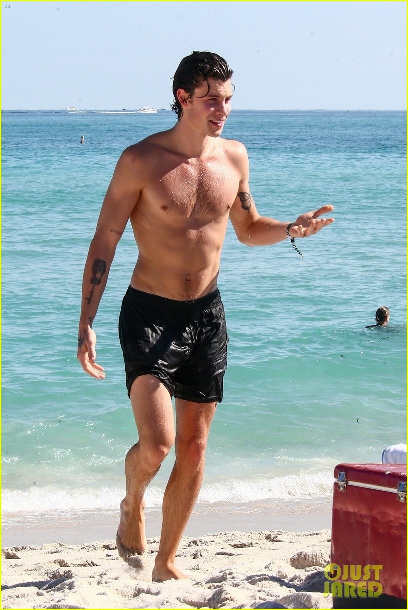 shawn mendes shows off his shirtless bod at the beach 22