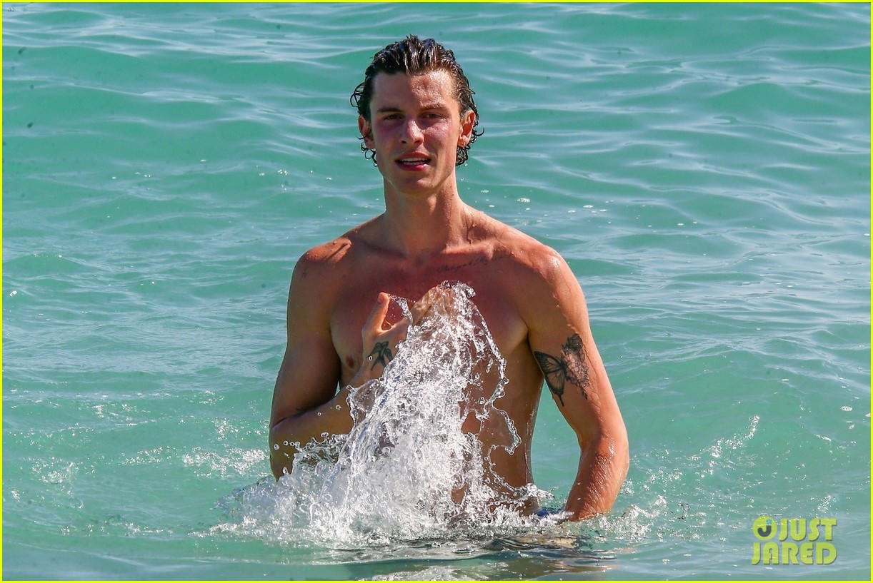 shawn mendes shows off his shirtless bod at the beach 27