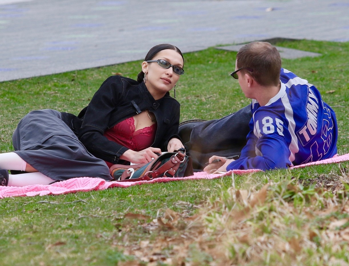 Full Sized Photo of bella hadid kisses marc kalman kiss picnic nyc 23 ...