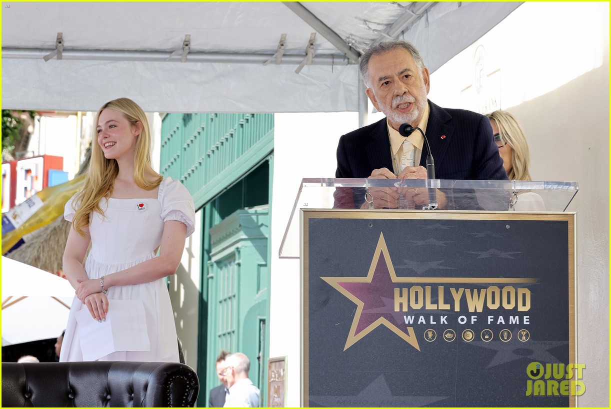 elle fanning helps honor francis ford coppola at walk of fame ceremony 11