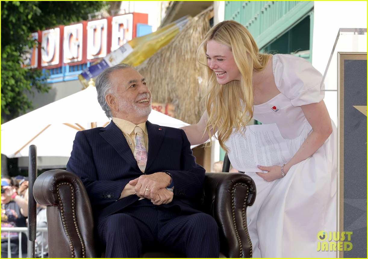 elle fanning helps honor francis ford coppola at walk of fame ceremony 16