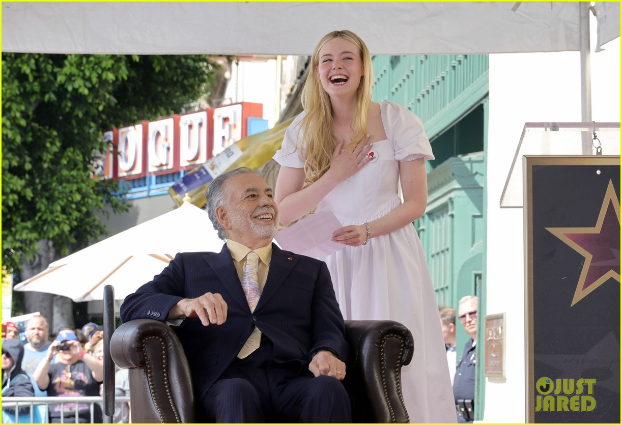 elle fanning helps honor francis ford coppola at walk of fame ceremony 17