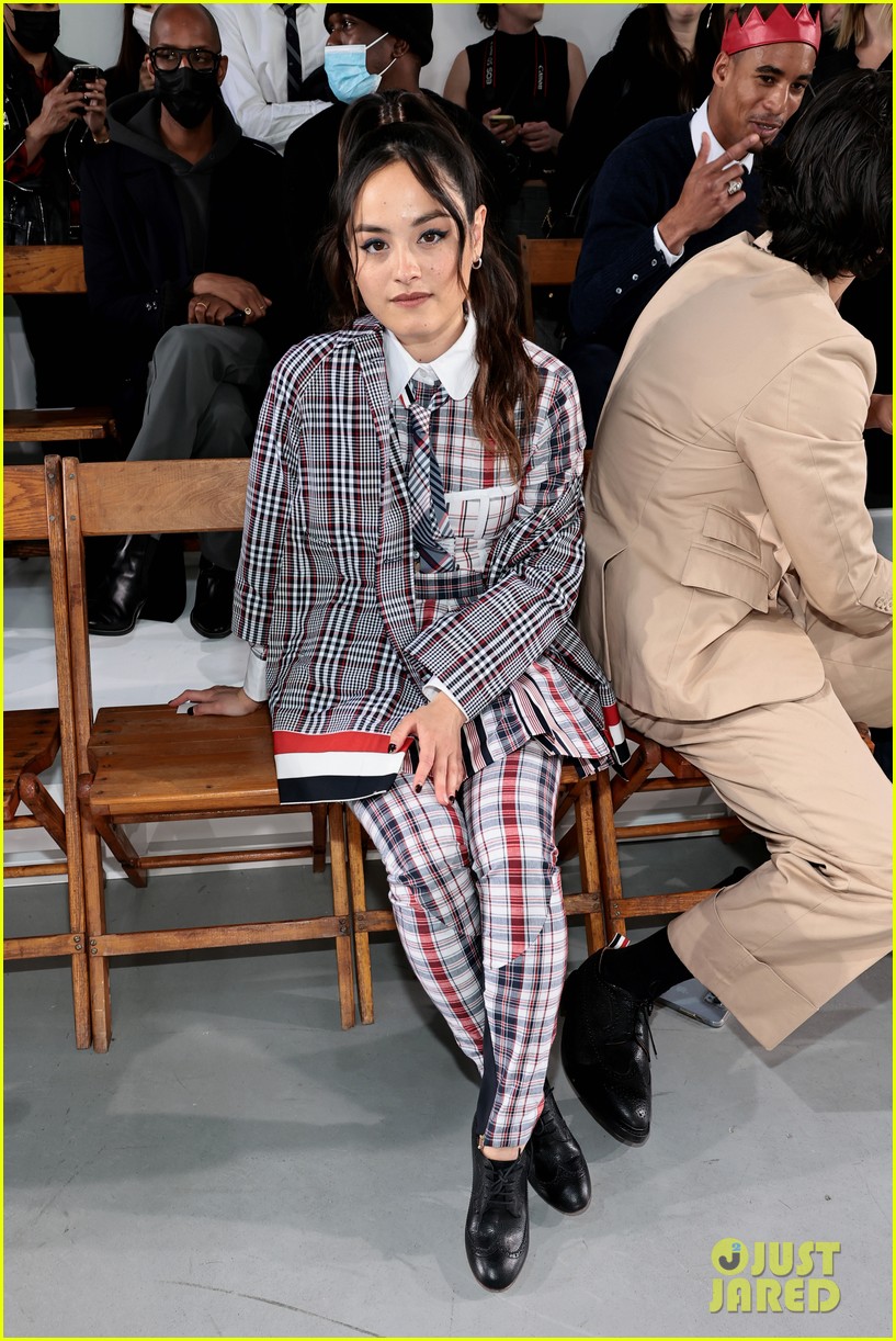 new couple charles melton chase sui wonders attend thom browne fashion show 23