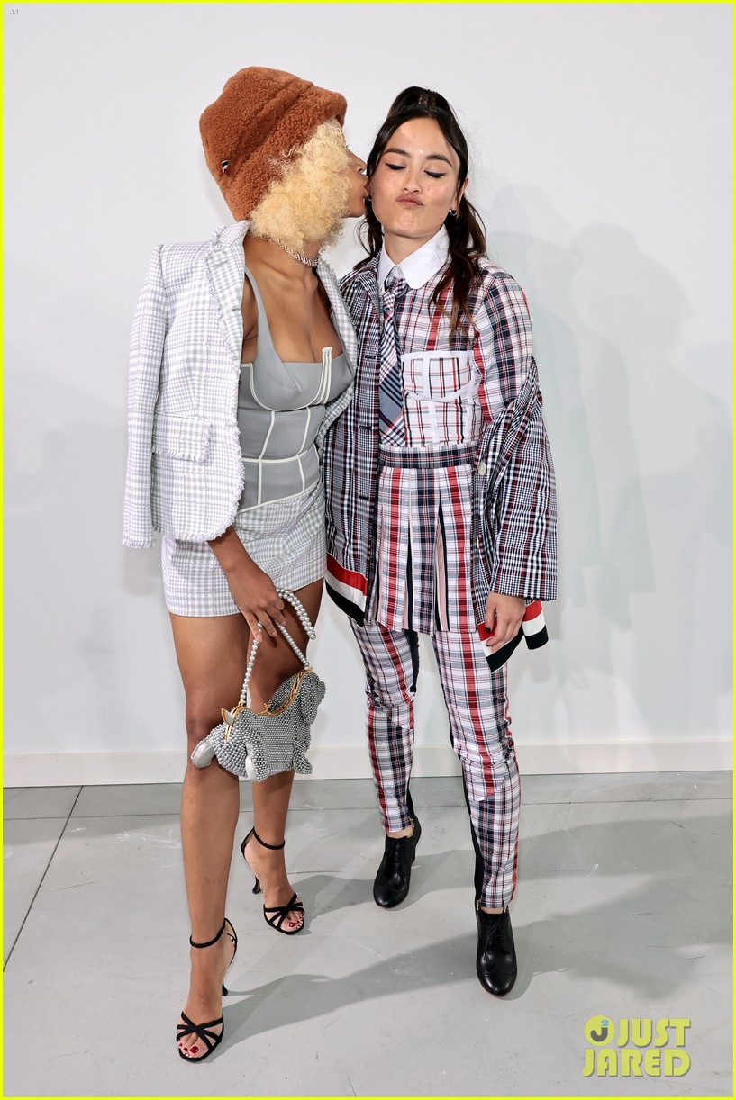 new couple charles melton chase sui wonders attend thom browne fashion show 27