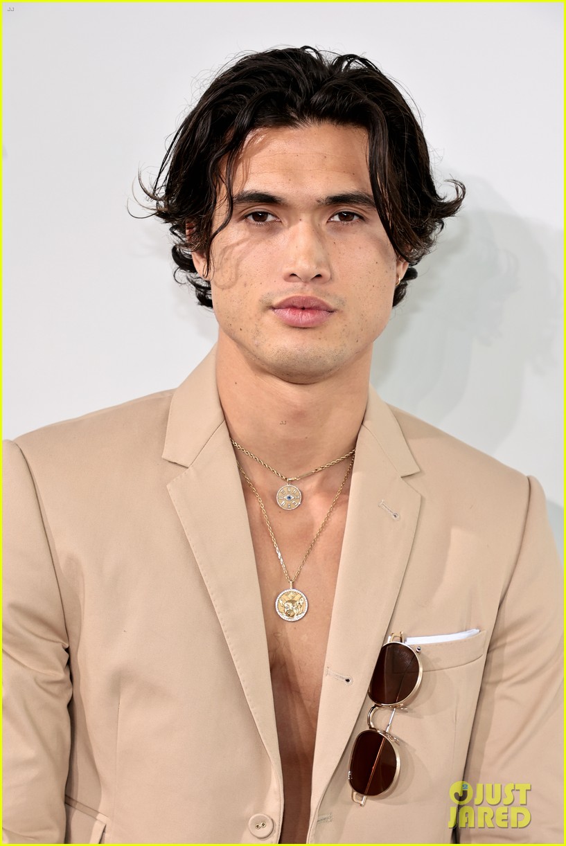 new couple charles melton chase sui wonders attend thom browne fashion show 30