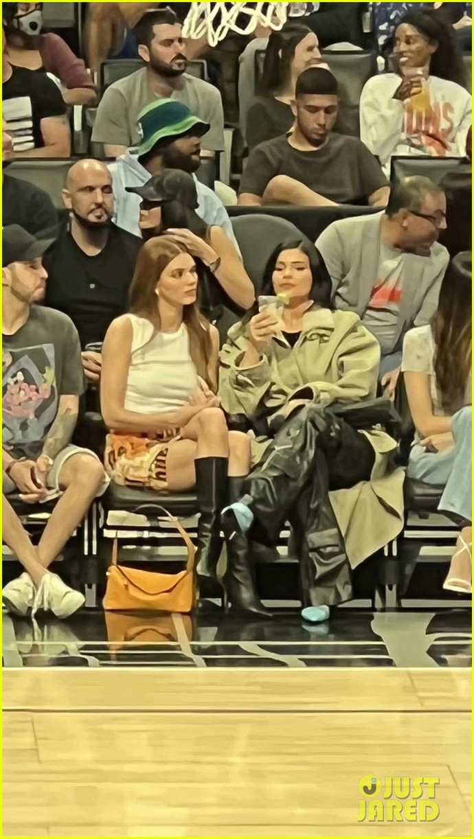 kendall jenner kylie jenner sit courtside at game 01