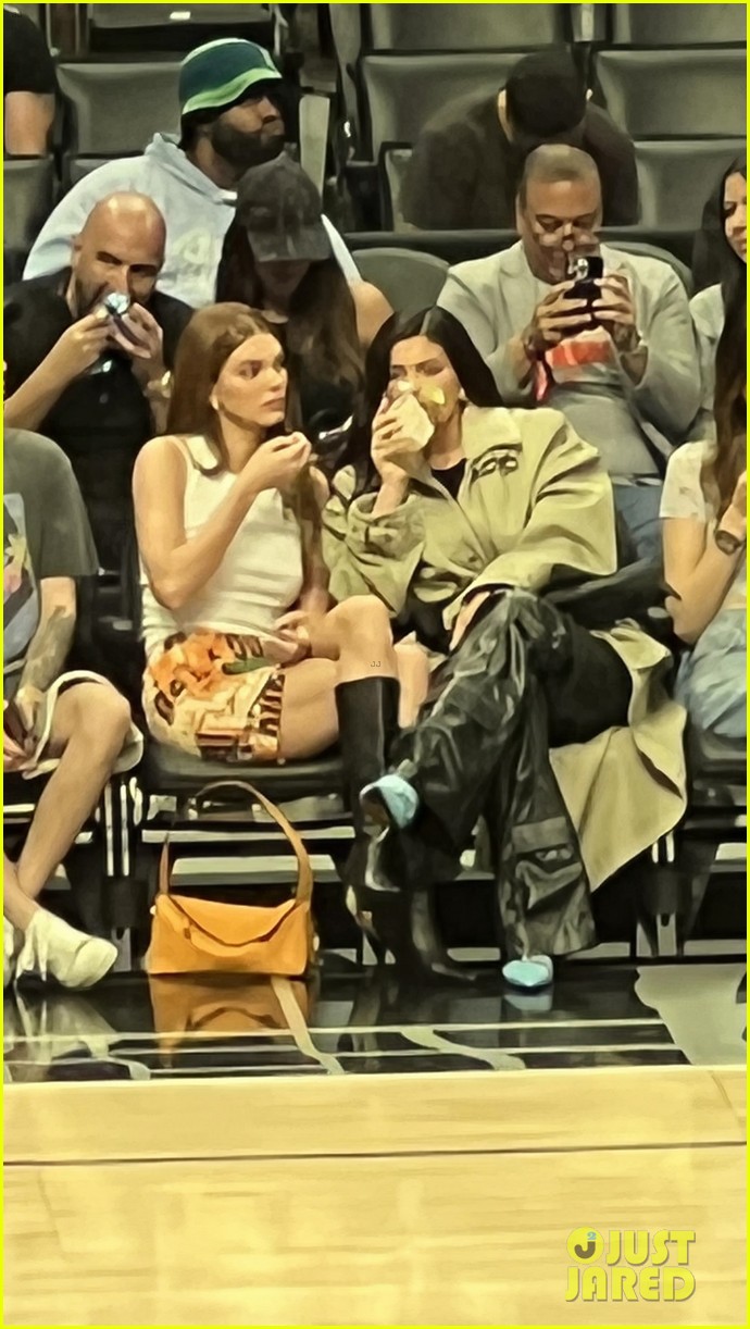 kendall jenner kylie jenner sit courtside at game 06