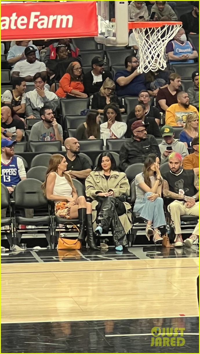 kendall jenner kylie jenner sit courtside at game 12