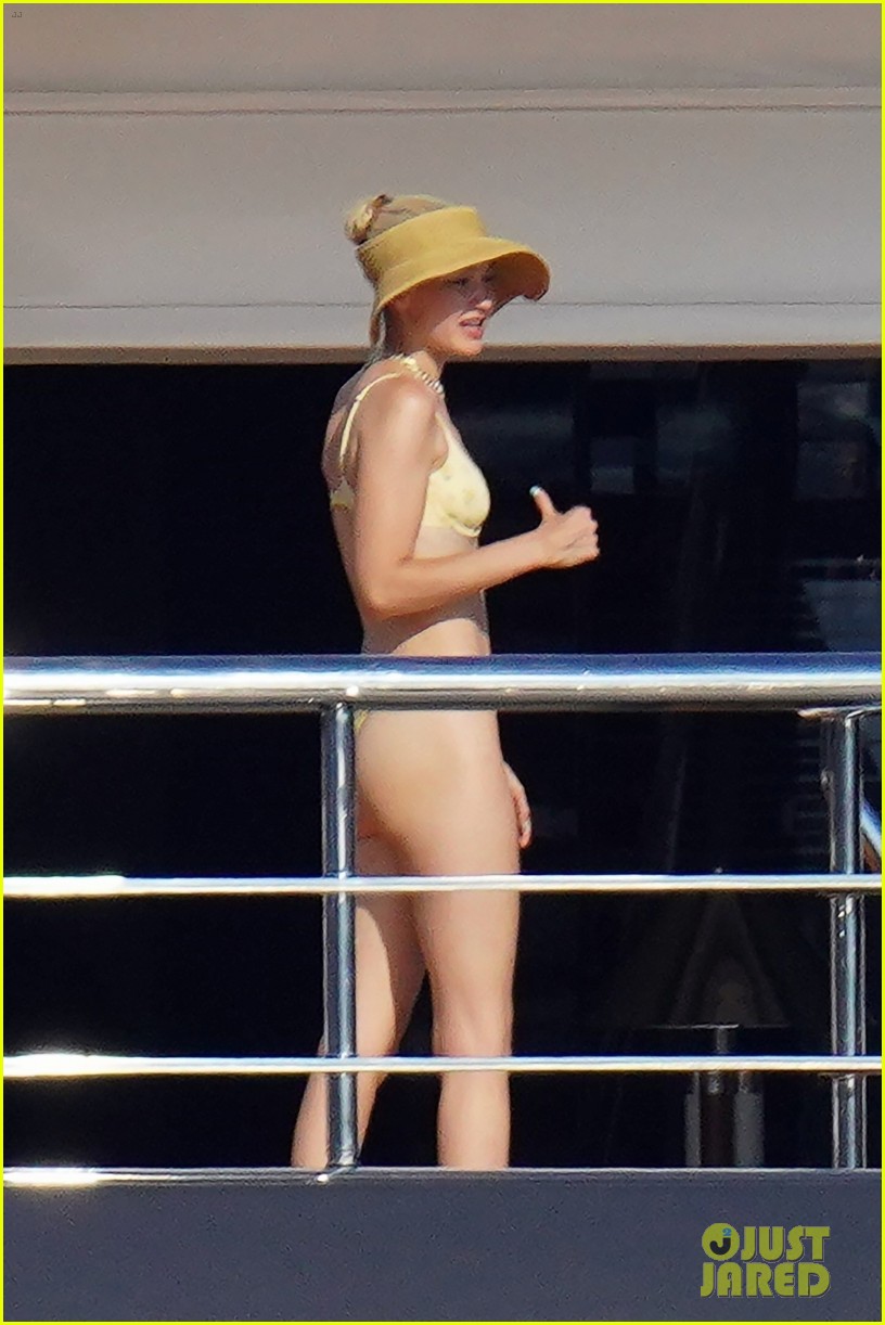 gigi hadid yellow bikini on yacht 31