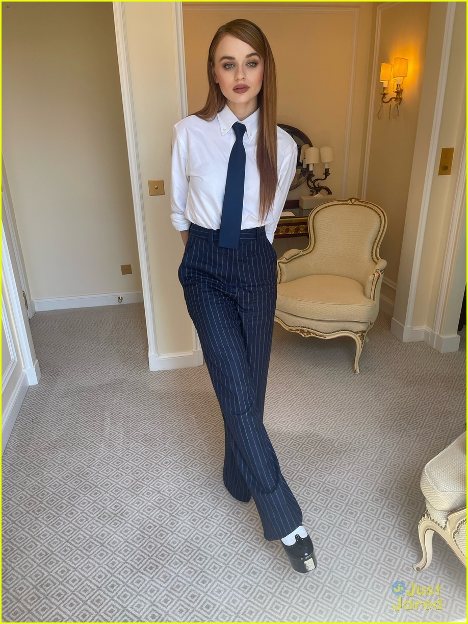 joey king suits up for bullet train press in france 03.