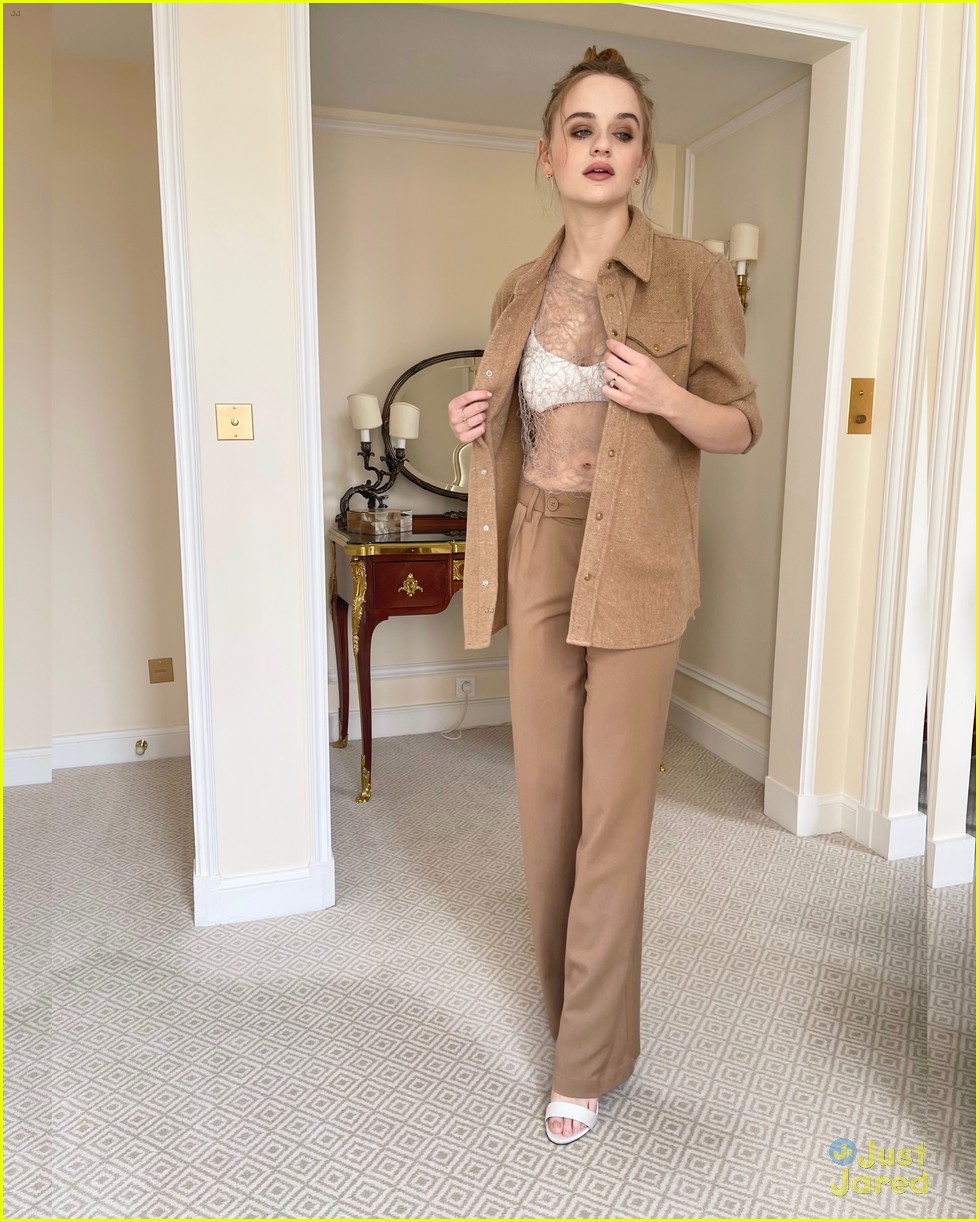 joey king suits up for bullet train press in france 04.