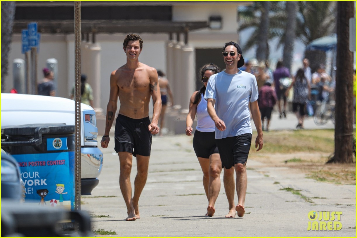 shawn mendes goes shirtless for walk with friends 24