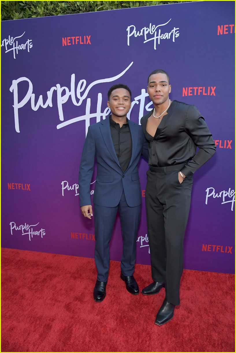 chosen jacobs shows off sofia carson at purple hearts screening 20