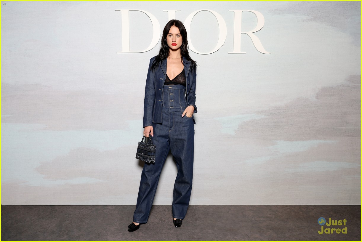 katherine langford dons red suit for first dior fashion show in paris 05