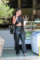 halle bailey leather outfit morning coffee run 03