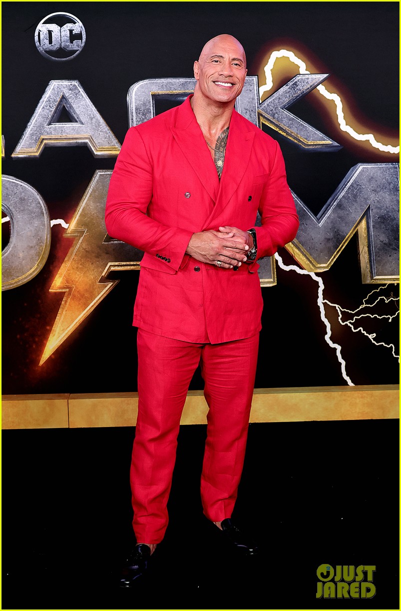 dwayne johnson bright red suit to nyc black adam premiere 08