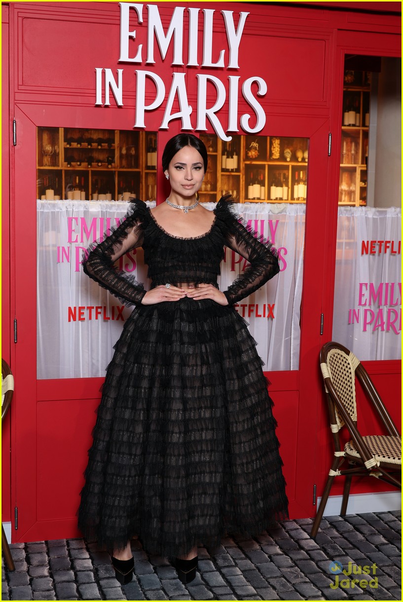 lily collins ashley park share cute moment at emily in paris premiere 15