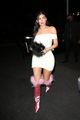 kylie jenner feathered pink boots holiday party in studio city 01